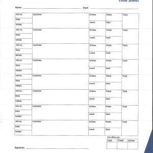 Timesheets (1 pack of 50)
