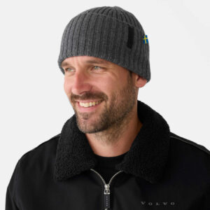 Grey Volvo Wool Beanie