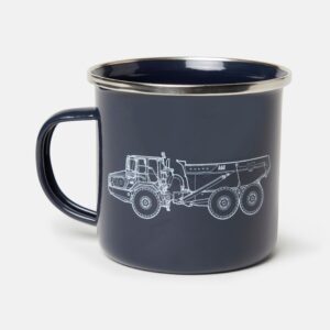 Volvo Now And Then Construction Equipment Enamel Mug